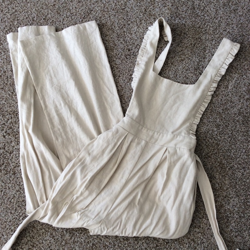 Beige backless  jumpsuit